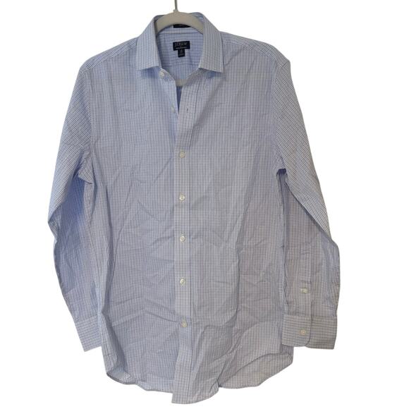 J.Crew Tailored Slim Performance Dress Shirt White Peri Blue Size 15/32 - Picture 3 of 8